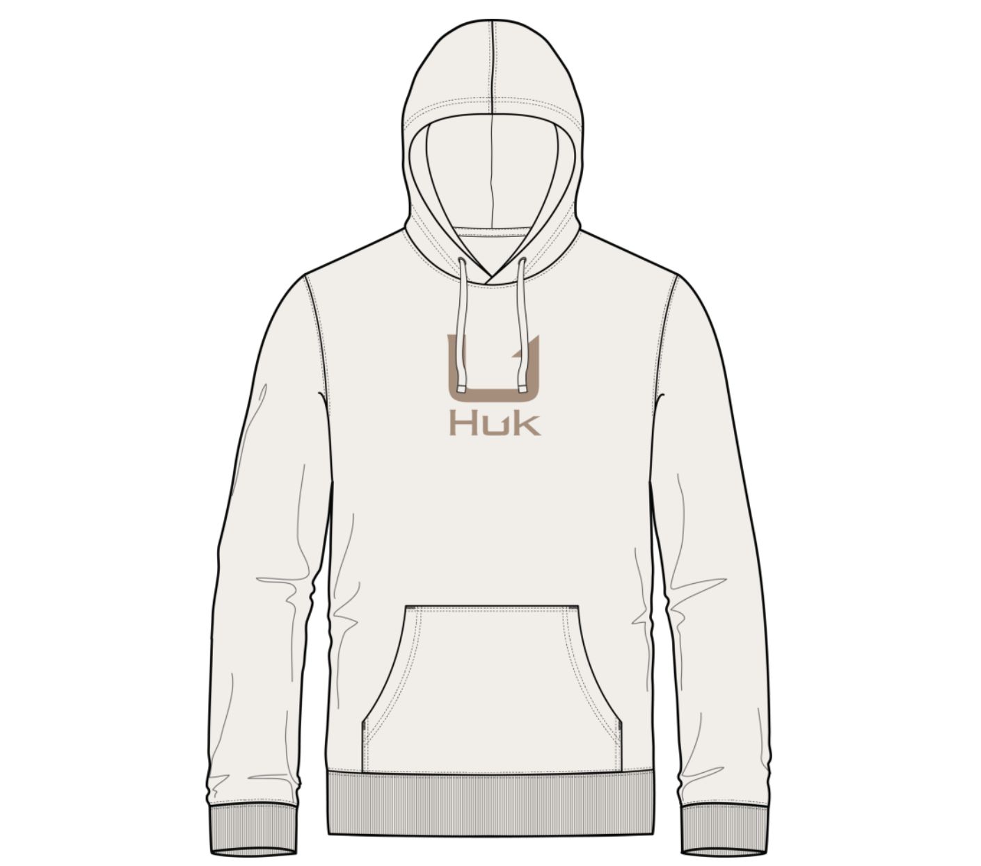 HUK Barb Cotton Hoodie Egret