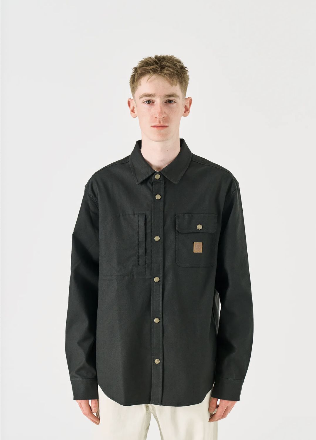 Brixton Builders Stretch Overshirt Washed Black