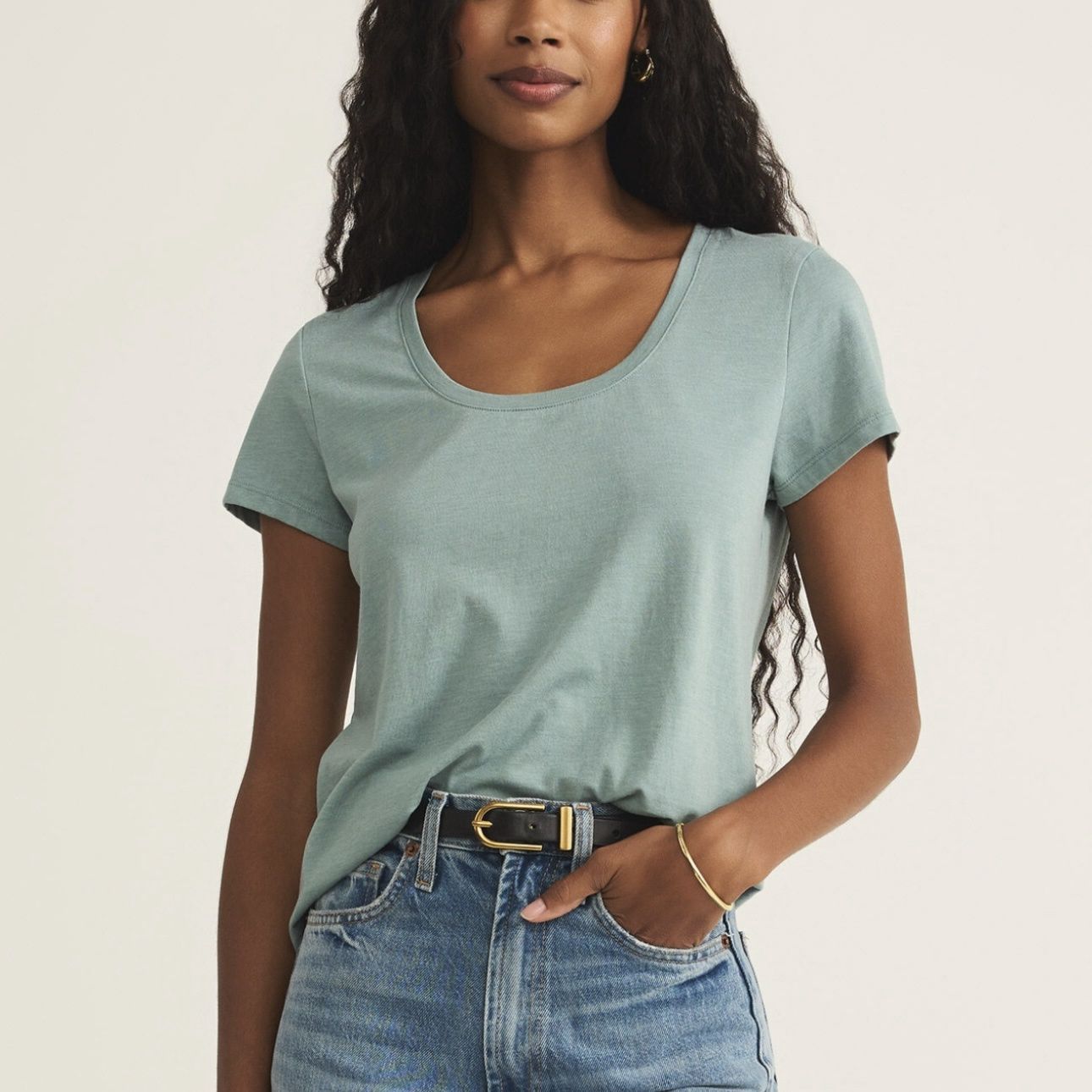 Z Supply Anywhere Scoop Tee Sea Pine