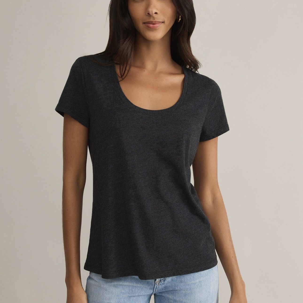 Z Supply Anywhere Scoop Tee Black