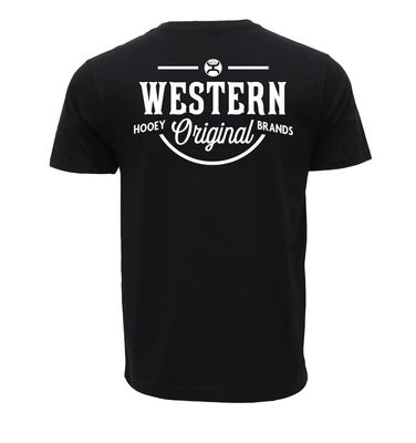 HOOEY &quot;WESTERN OG&quot; T-SHIRT BLACK W/WHITE LOGO