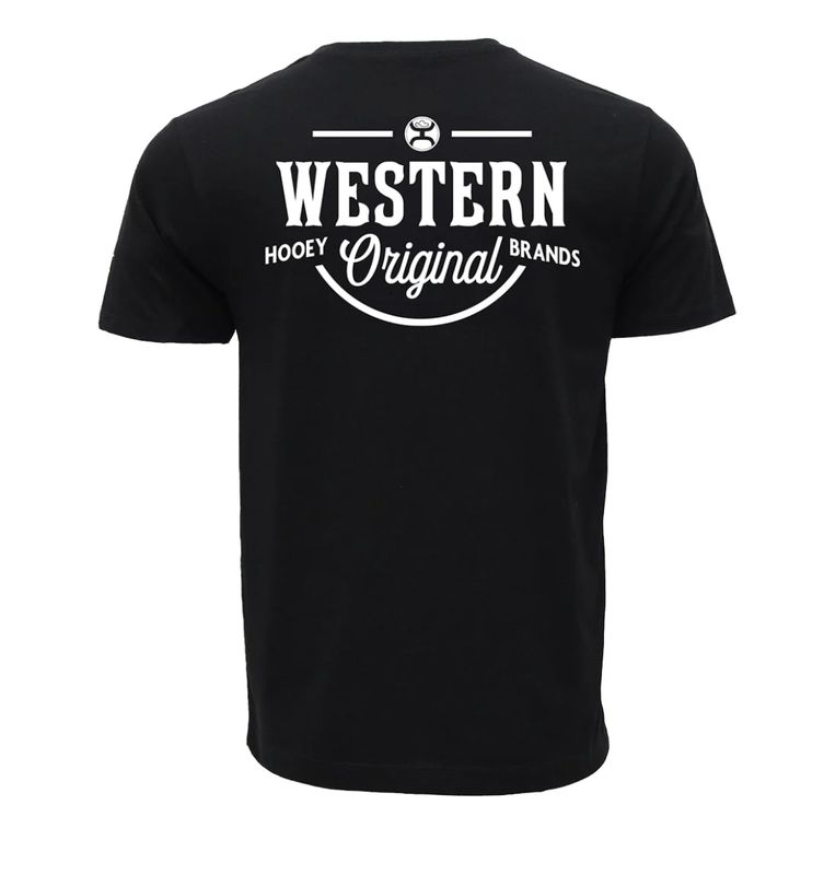 HOOEY &quot;WESTERN OG&quot; T-SHIRT BLACK W/WHITE LOGO
