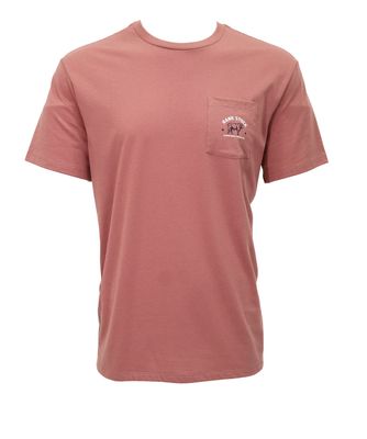 HOOEY &quot;CHARBRAY&quot; LIGHT MAHOGANY W/WHITE &amp; NAVY LOGO T-SHIRT