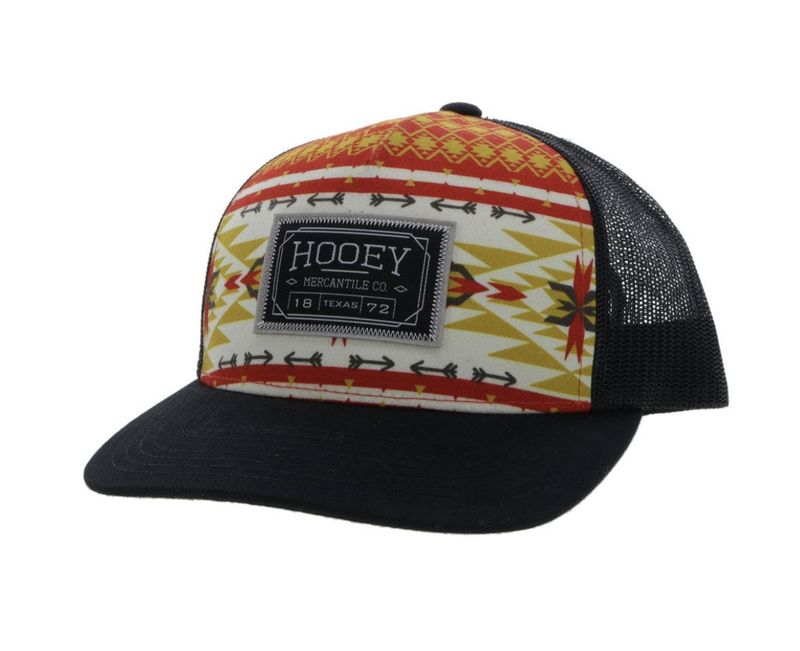 HOOEY "DOC" RED/YELLOW/WHITE/BLACK AZTEC PRINT HAT