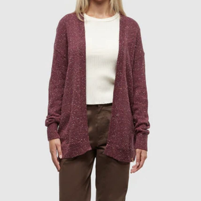 Ten Tree Prairies Nep Cardigan Burgundy