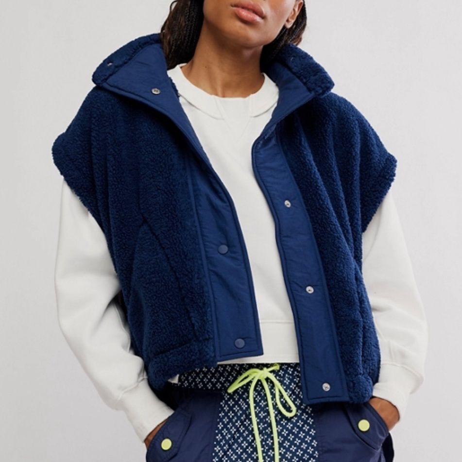 Free People Scout It Out Vest Navy