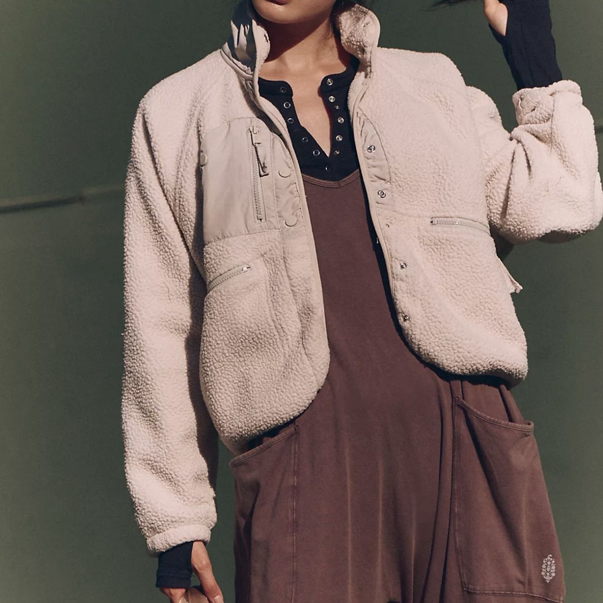 Free People Hit The Slopes Jacket Beige