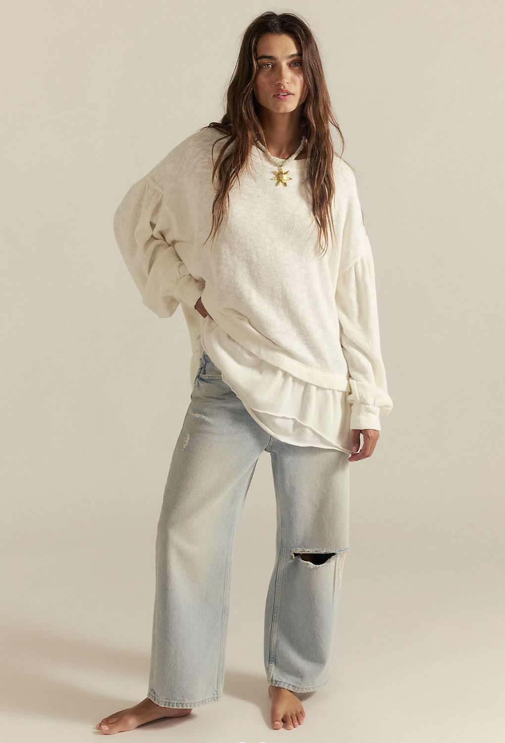 Free People Maddie L/S Clean Ivory