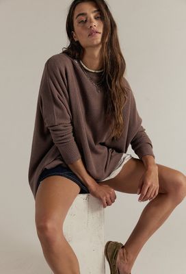 Free People We The Free Latte Blues Solid Thermal Leafless Tree
