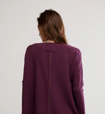 Free People We The Free Latte Blues Solid Thermal Chocolate Grape