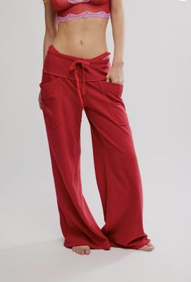 Free People Staycation Pant Deep Cherry