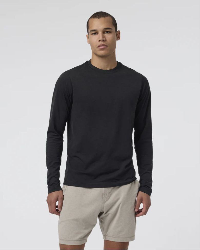 Vuori Long Sleeve Ponto Performance Tee black Heather