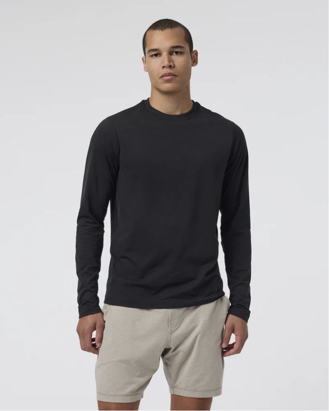 Vuori Long Sleeve Ponto Performance Tee black Heather