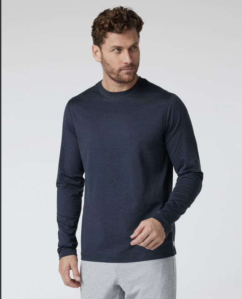 Vuori Long Sleeve Ponto Performance Tee Midnight Heather