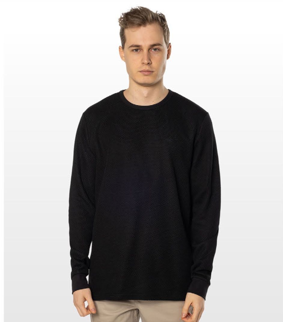 TEAMLTD Waffle Knit LS Black