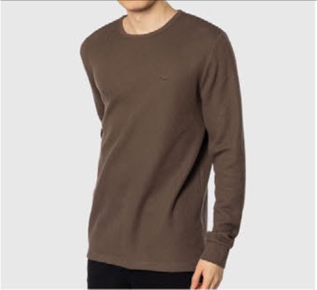TEAMLTD Waffle Knit LS Brown
