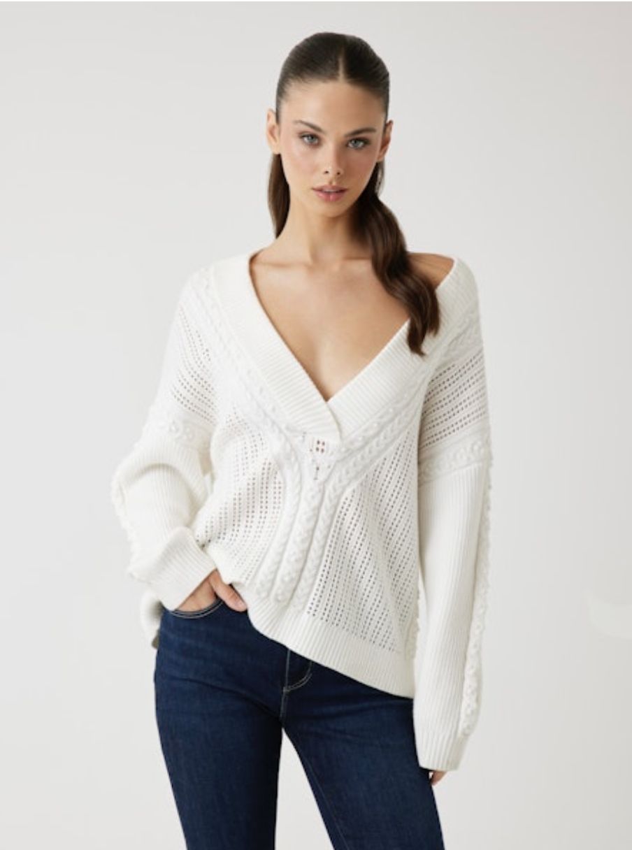 Guess ECO ETSUKO CABLE SWTR Dove White