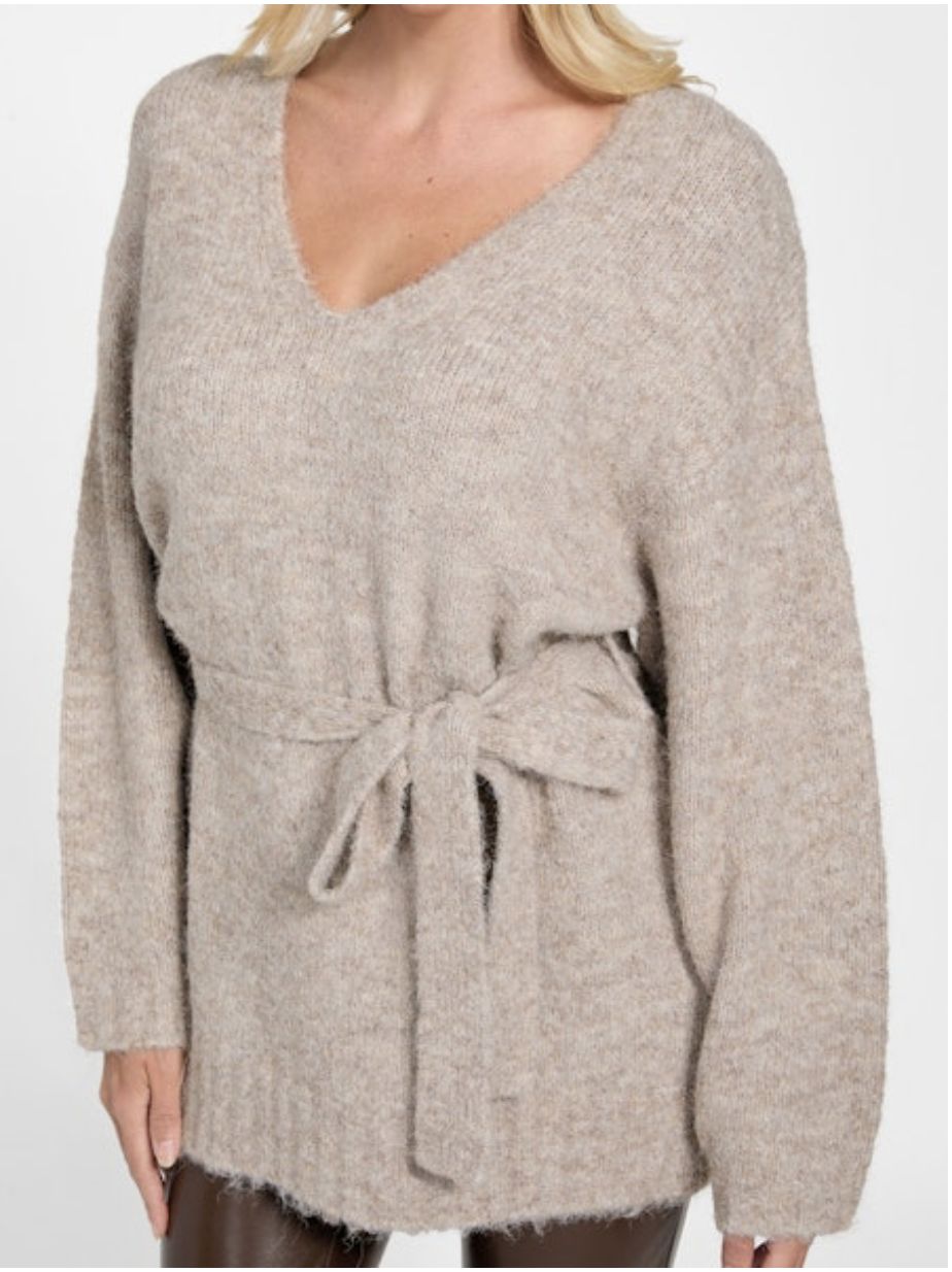 Guess Jeans ECO KIYOKA SWTR TIE TUNIC Silk Taupe