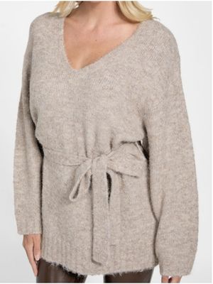 Guess Jeans ECO KIYOKA SWTR TIE TUNIC Silk Taupe