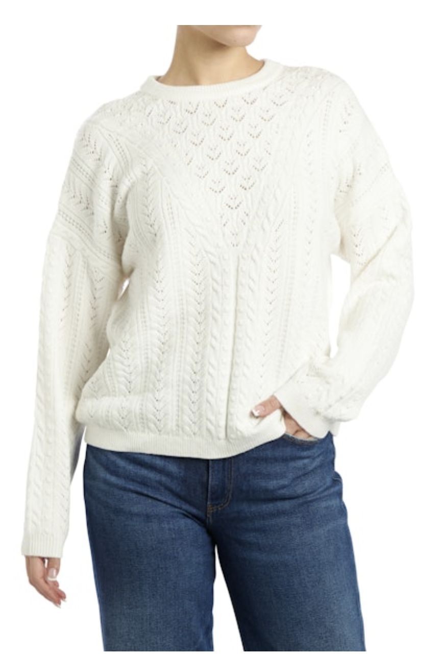 Guess Jeans ECO SYLVIE POINTELLE SWTR Dove White
