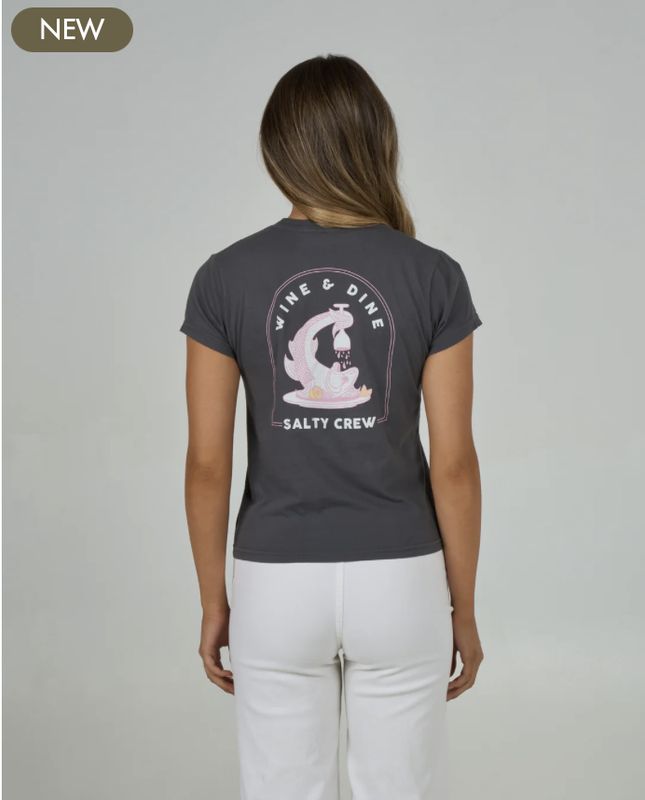 Salty Crew Wine N Dine Modern Tee - Charcoal