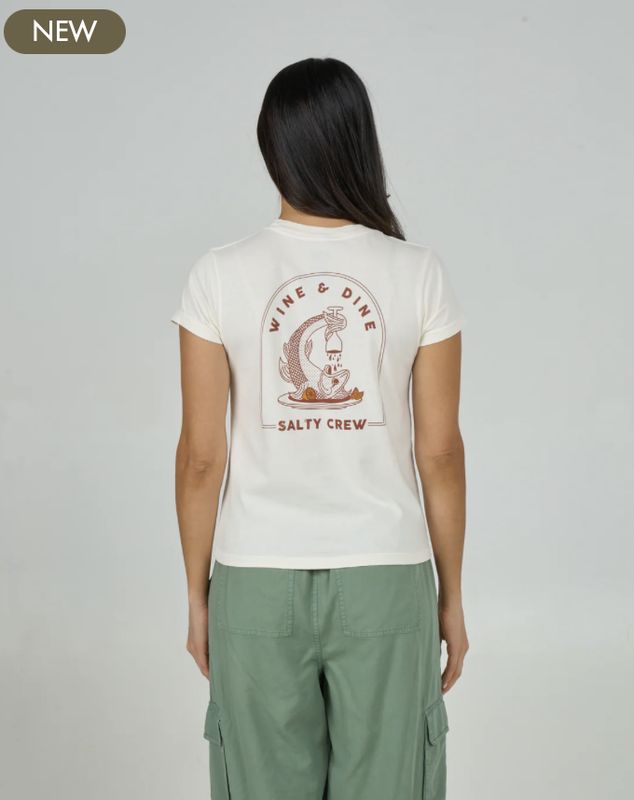 Salty Crew Wine N Dine Modern Tee - Off White