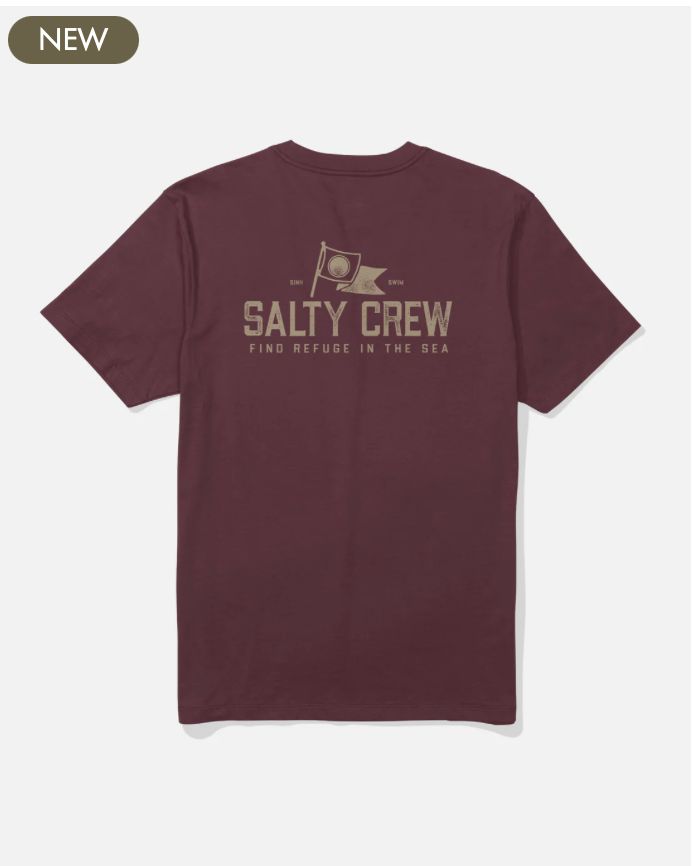 Salty Crew Flag Day Tee - Burgundy