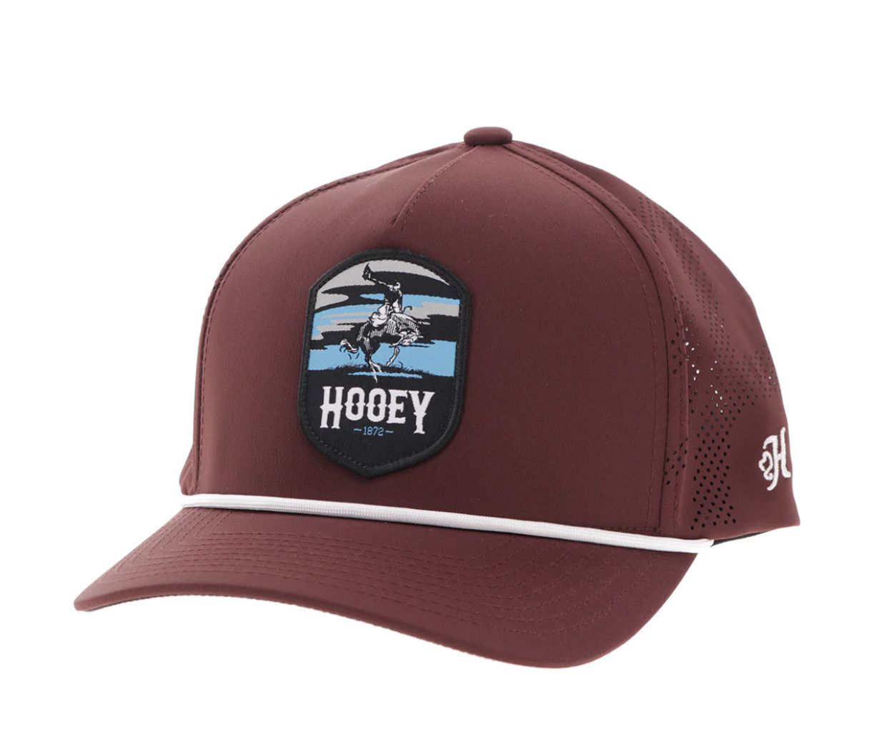 HOOEY YOUTH &quot;CHEYENNE&quot; HOOEY HAT MAROON W/BLUE/GREY/BLACK PATCH