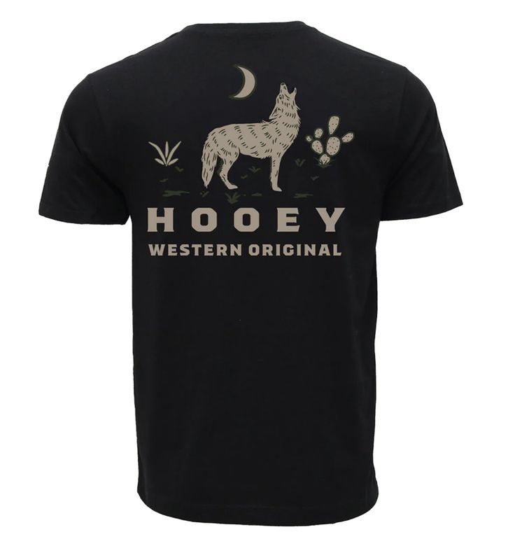 HOOEY YOUTH &quot;COYOTE&quot; BLACK W/TAN LOGO T-SHIRT