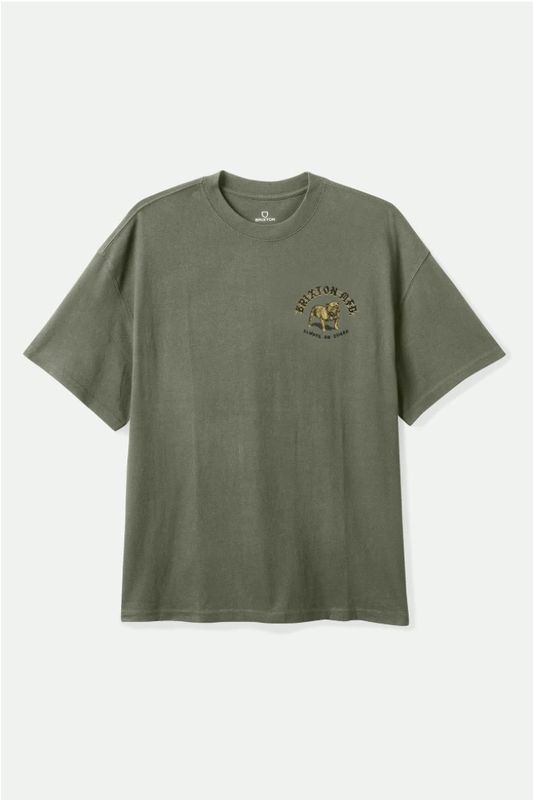 Brixton BAUER HEAVYWEIGHT RELAXED T-SHIRT Olive
