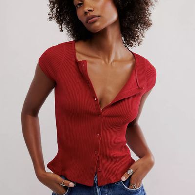 Free People Most Wanted Cardi Red
