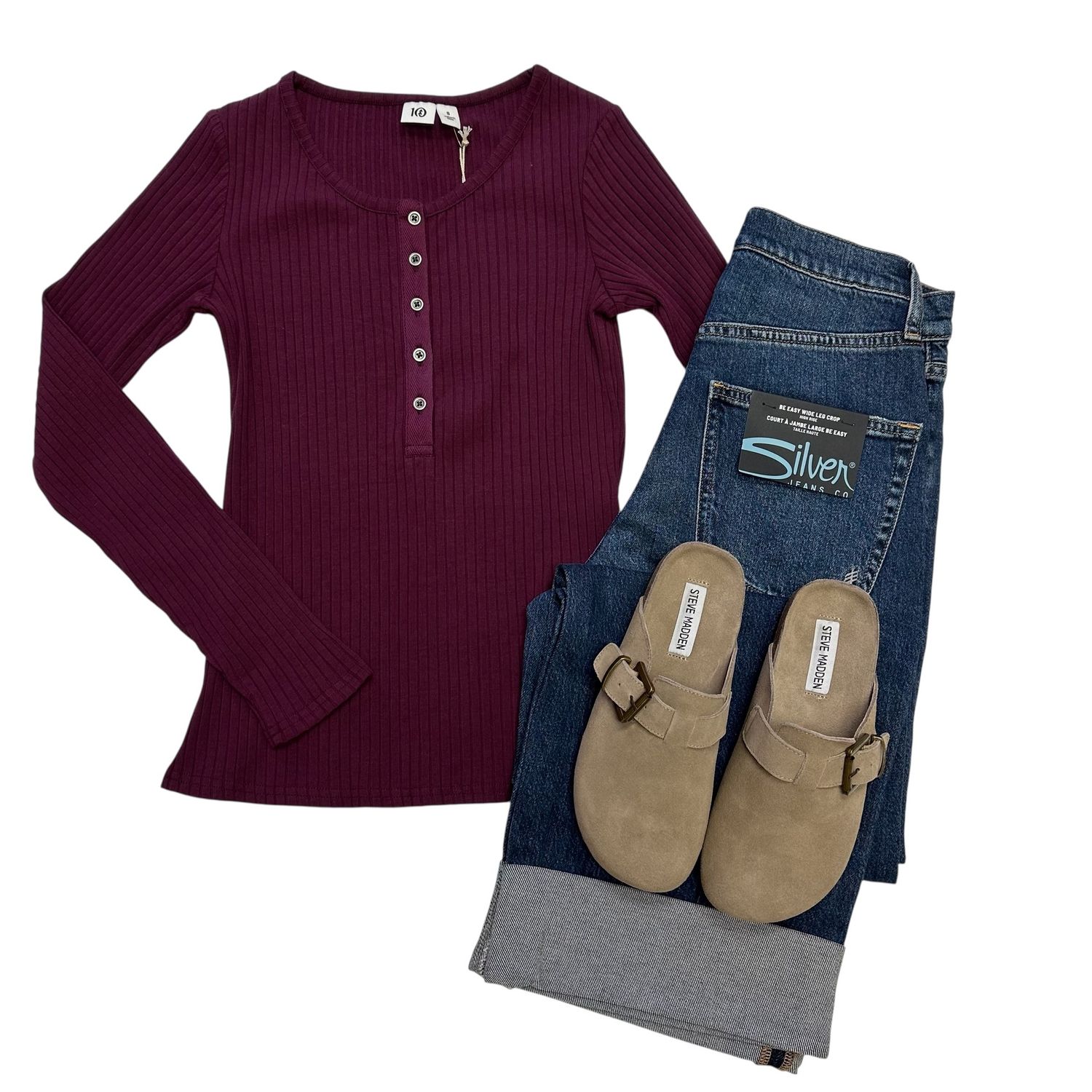 TenTree Knowles Henley Burgundy