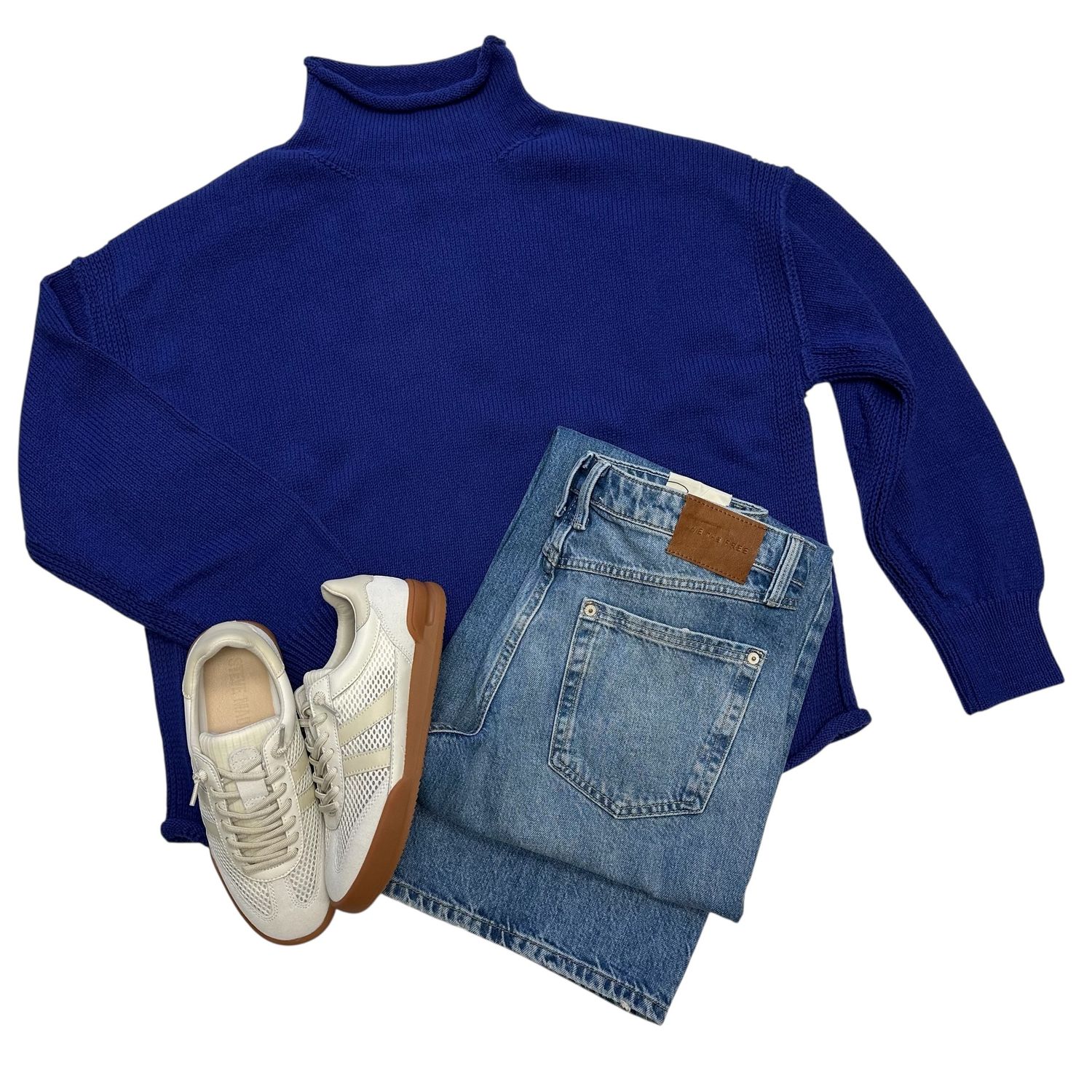 Free People WTF Torres Rollneck Skipper Blue