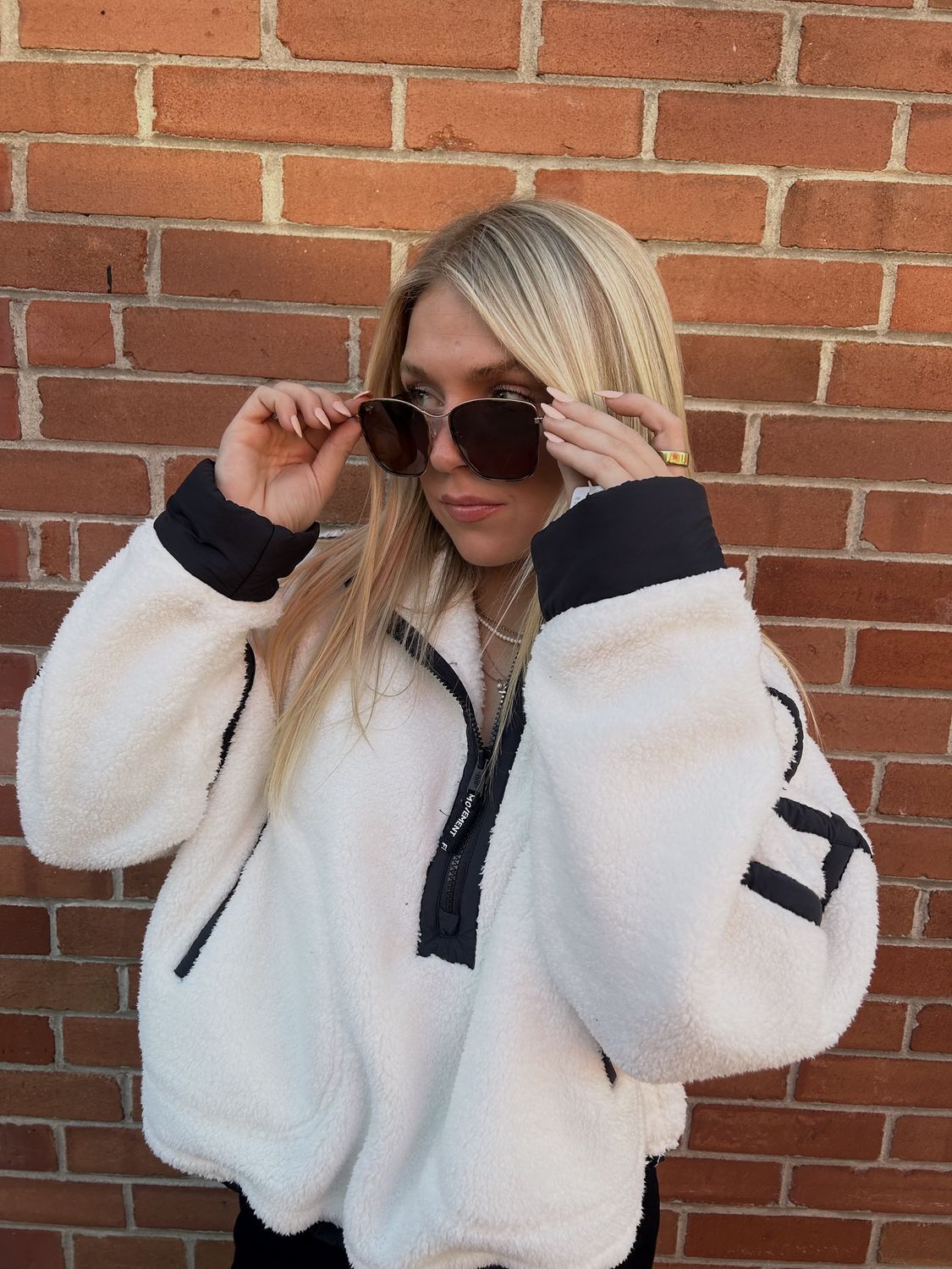 Free People Mountain High 1/2 Zip White