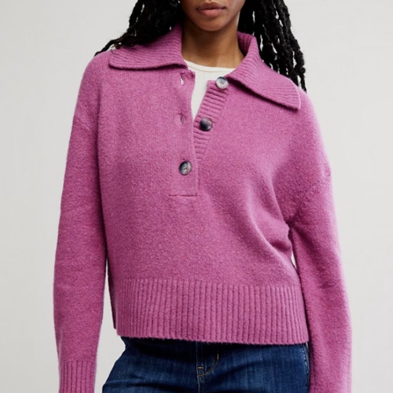 Free People Trading Up Polo Magenta