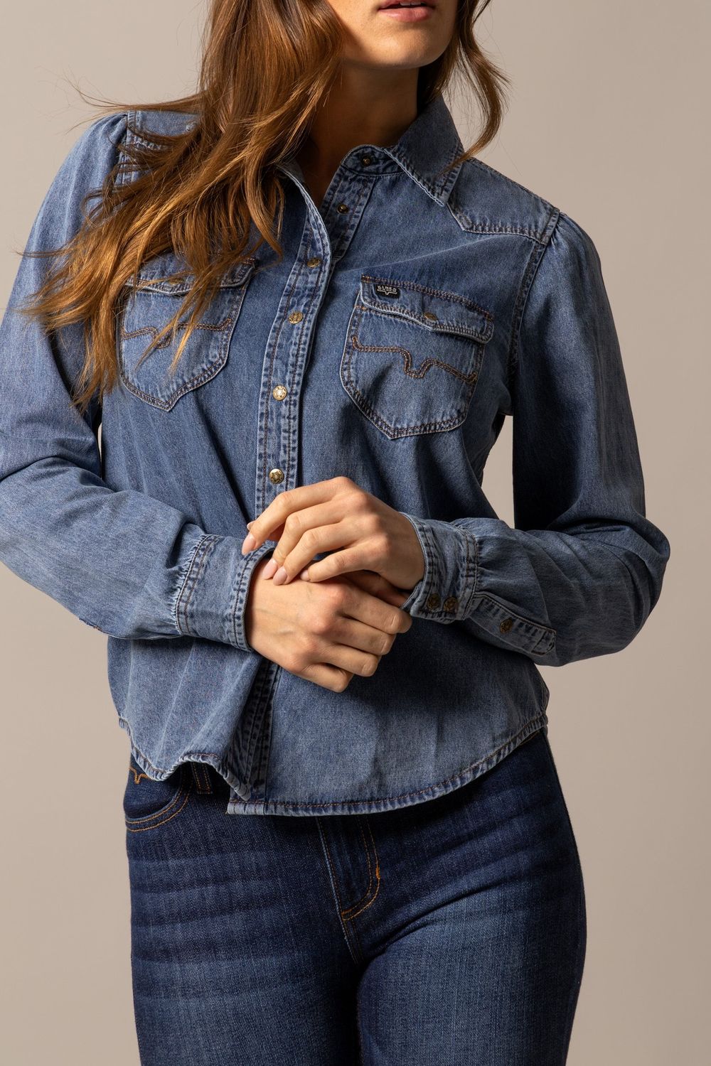 Kimes Jane Indigo Blue Button Down