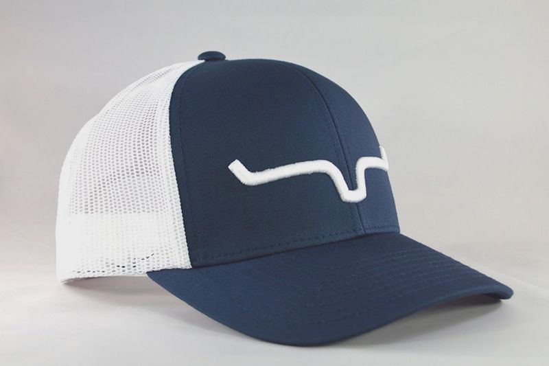 Kimes Weekly Trucker Navy White Curved Snapback