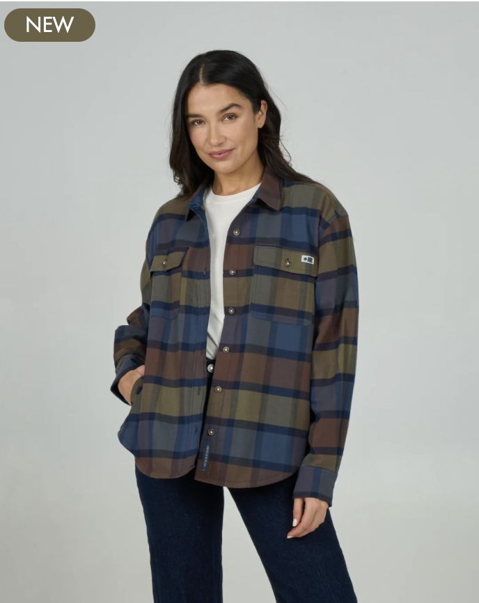 Salty Crew Fathom Flannel Espresso