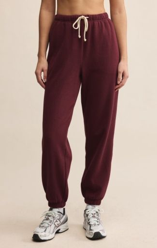Z Supply Stadium Jogger, Colour: MERLOT, Size: XS