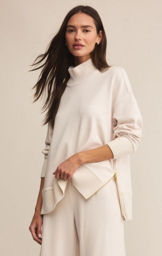 Z Supply Sable Rib Sweatshirt, Colour: WARM WHITE, Size: XS
