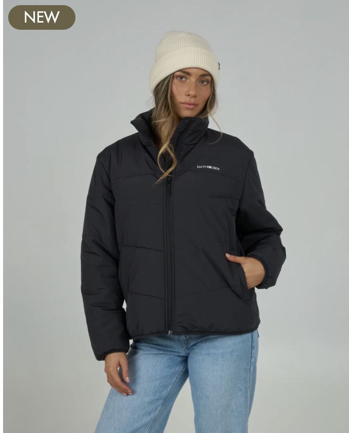 Salty Crew Barrier Puffer Jacket  Black