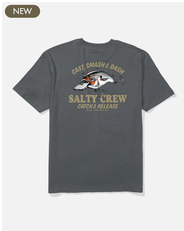 Salty Cast  Life Classic Tee  Charcoal