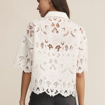Z Supply Midnight Lace Top Cloud