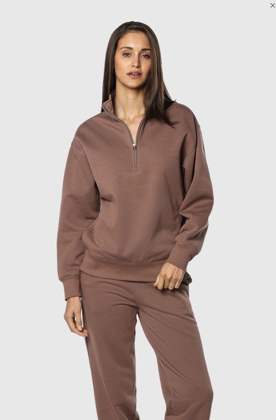 TEAMLTD Fleece Half Zip Brown