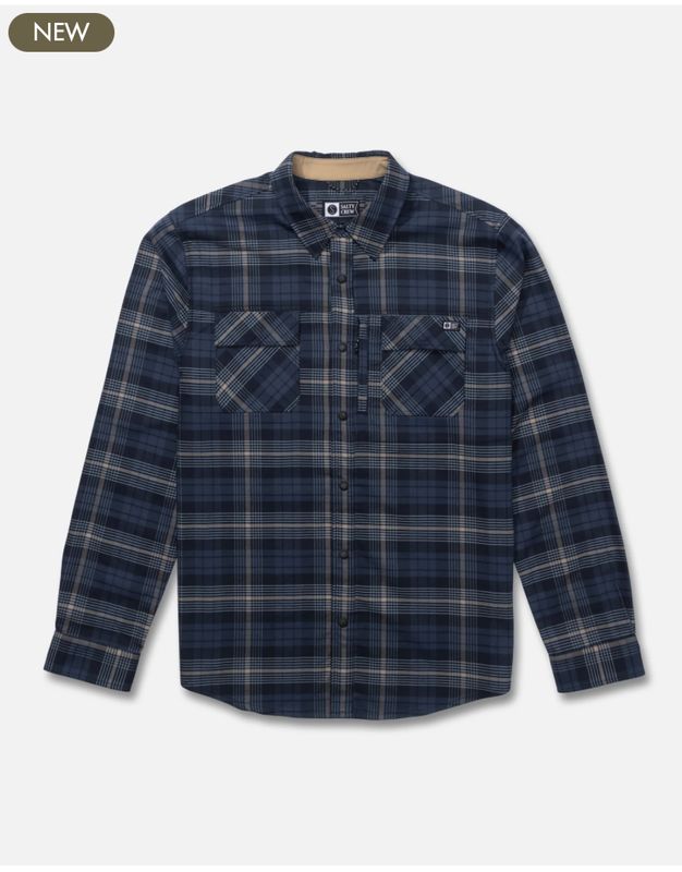 Salty Crew Fathom Tech Flannel - Navy Khaki