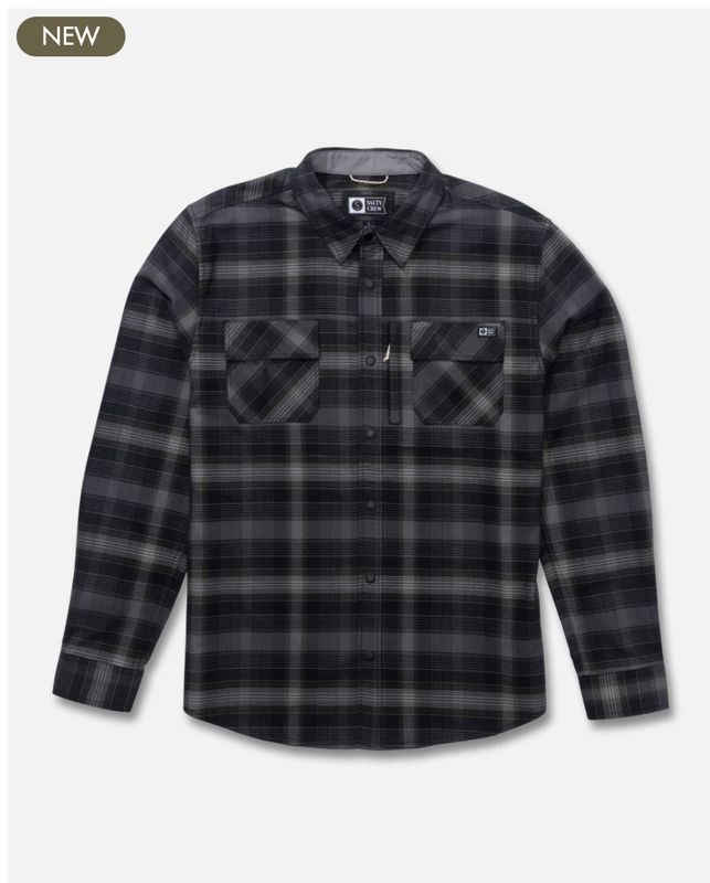 Salty Crew Fathom Tech Flannel - Pirate Black