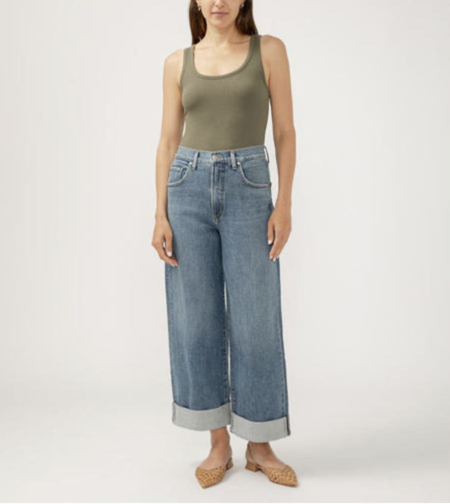 Silver Be Easy Wide Leg Crop 310