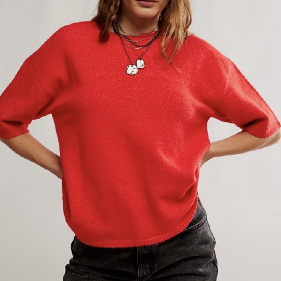 Free People Margot Sweater Cherry