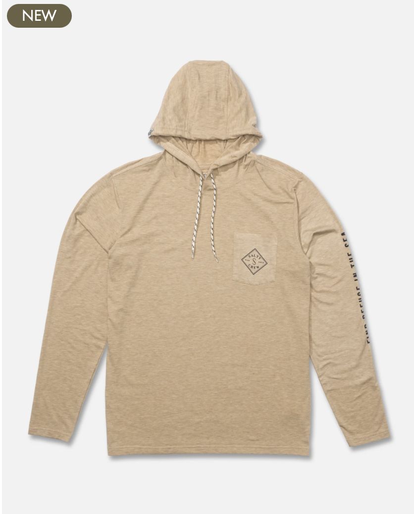 Salty Crew Tippet Pocket UV Hoodie - Khaki