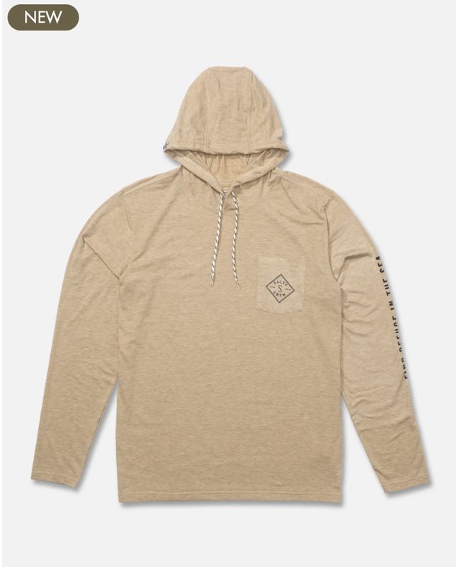 Salty Crew Tippet Pocket UV Hoodie - Khaki